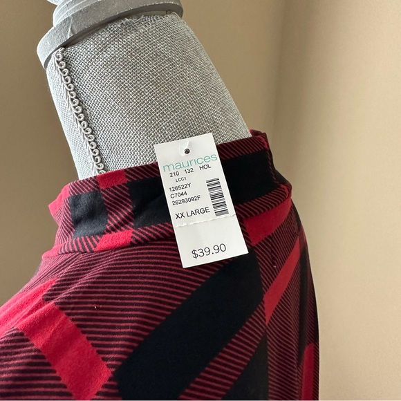NWT Maurice’s XXL Red & Black Buffalo Plaid Mock Turtleneck Dress - Picture 8 of 13